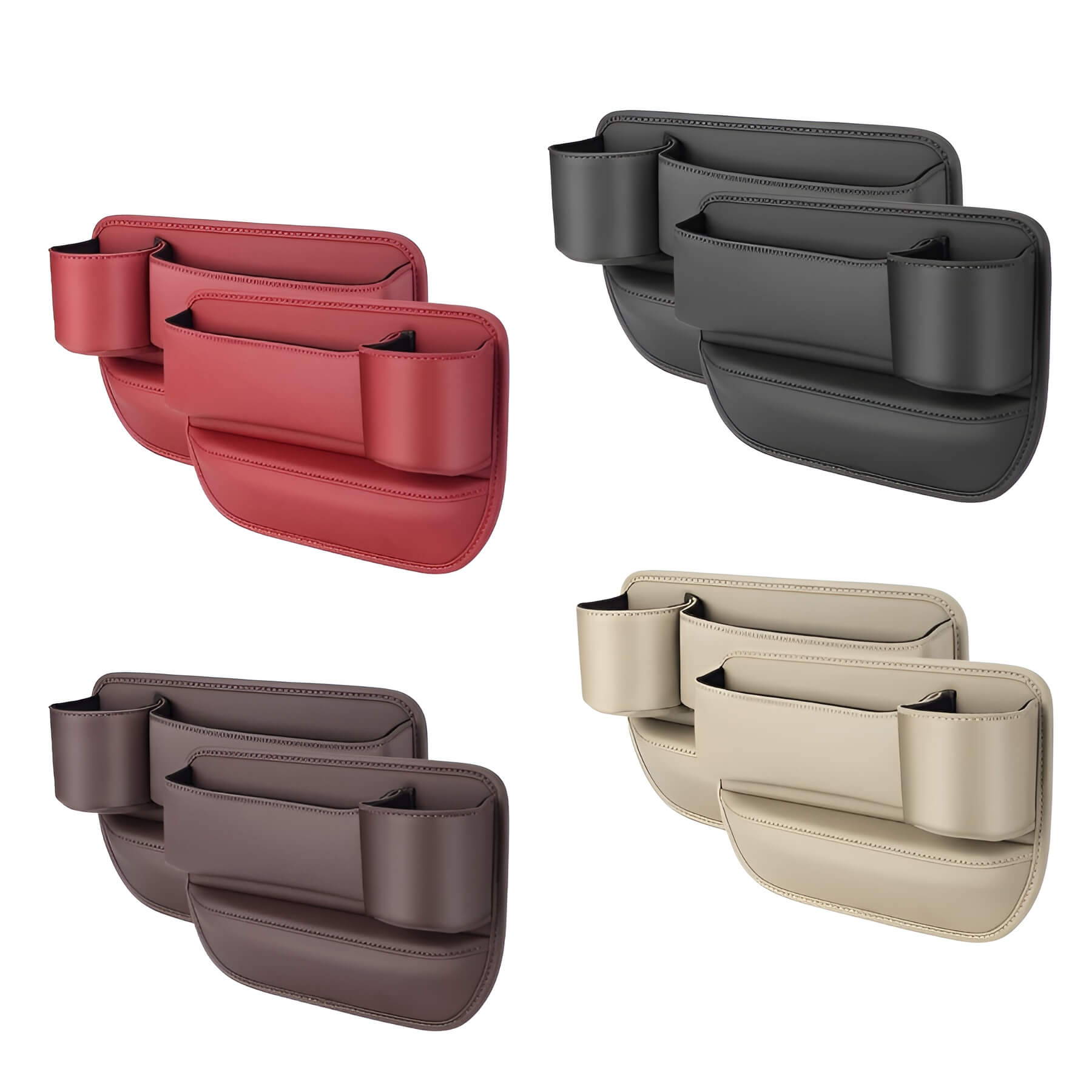 Car Seat Organizer with Cup Holder and Storage - Luxicro