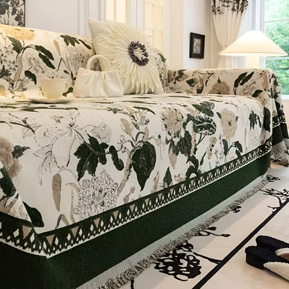 Seasonal Floral Pattern Couch Slipcover