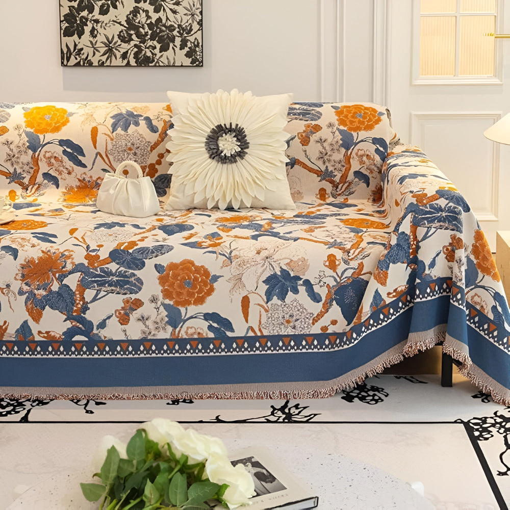 Seasonal Floral Pattern Couch Slipcover - Luxicro