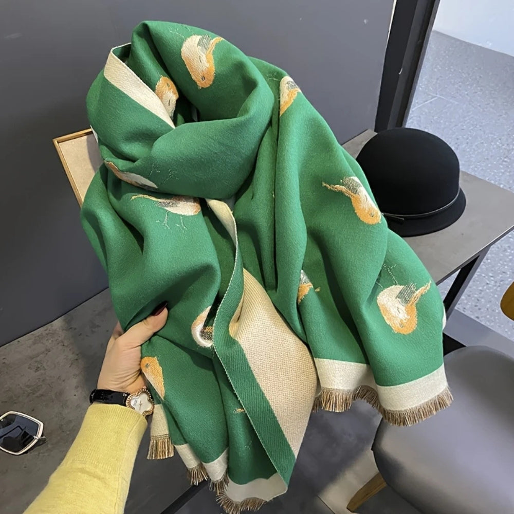 Lightweight Airy Floral Print Scarf Shawl - Luxicro