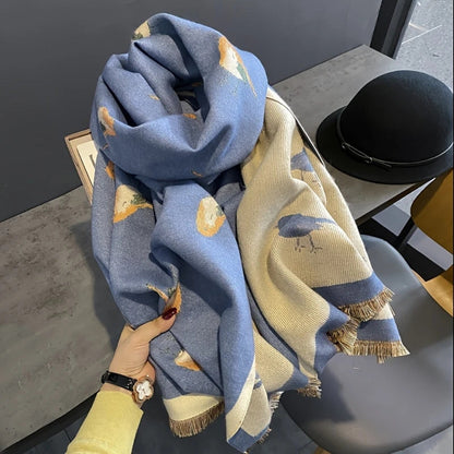 Lightweight Airy Floral Print Scarf Shawl
