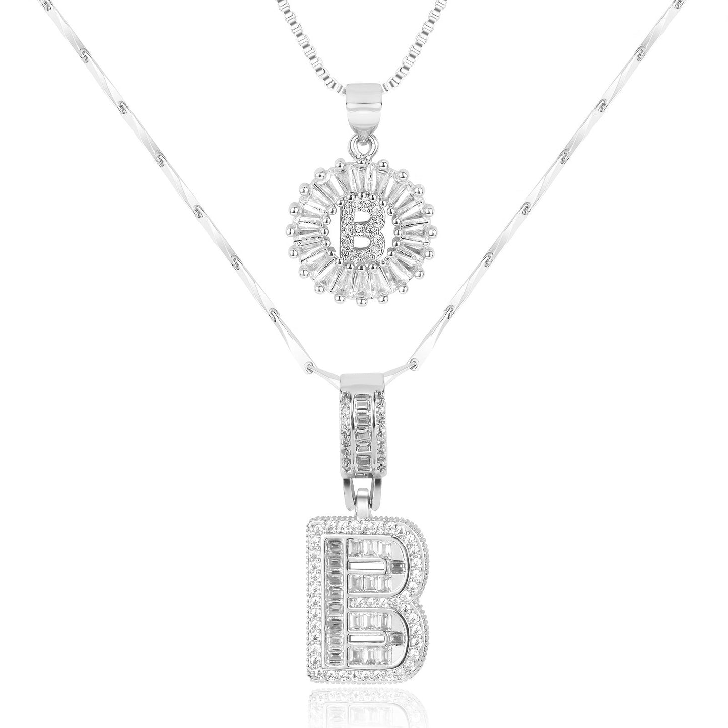 Custom 14k Gold Letter Diamond Necklaces