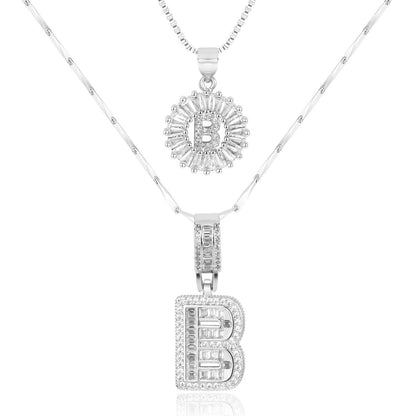 Fine 14k Gold Initial Diamond Pendant Necklace