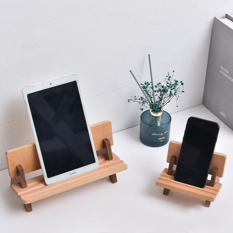 Compact Wooden Phone Stand with Adjustable Holder
