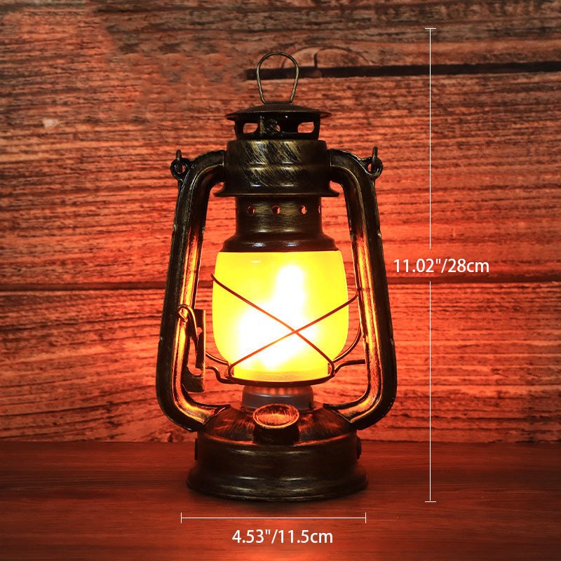 Classic Rustic Round Metal LED Table Lamp