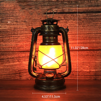 Classic Rustic Round Metal LED Table Lamp