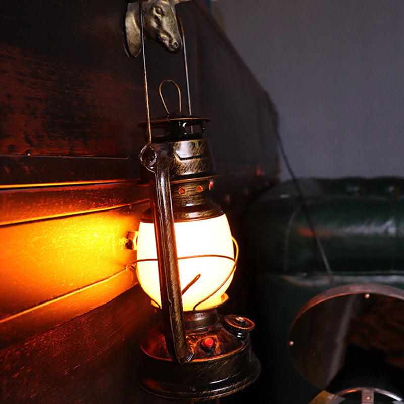 Classic Rustic Round Metal LED Table Lamp