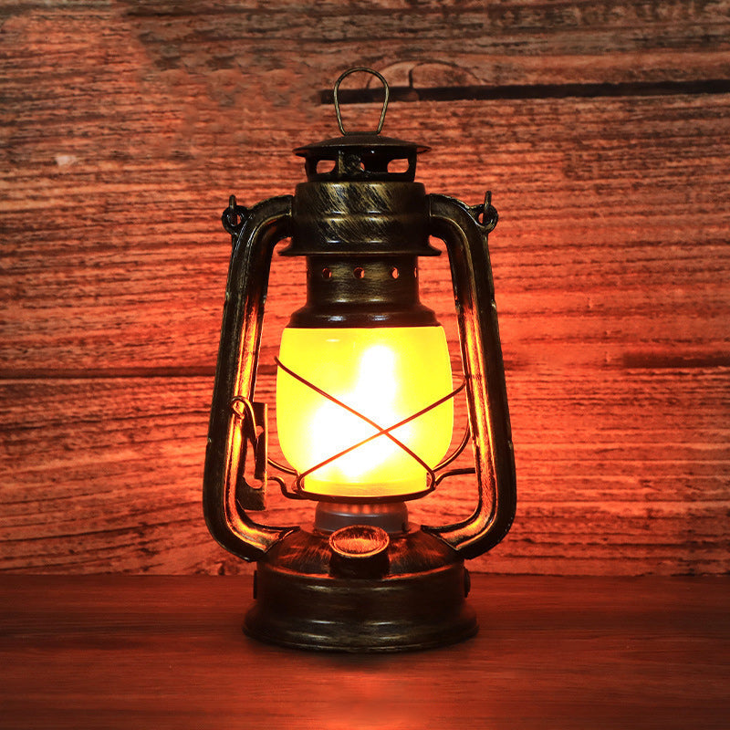Classic Rustic Round Metal LED Table Lamp