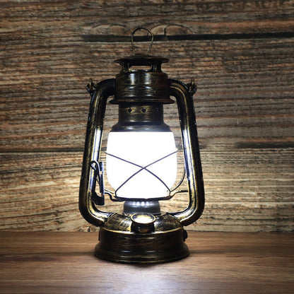 Classic Rustic Round Metal LED Table Lamp