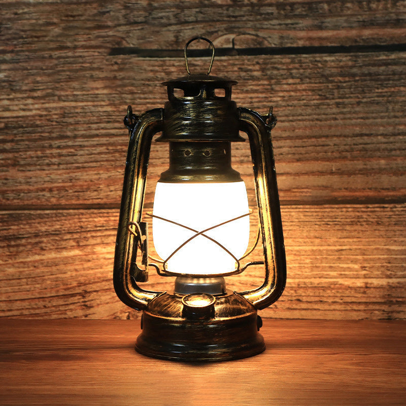 Classic Rustic Round Metal LED Table Lamp - Luxicro