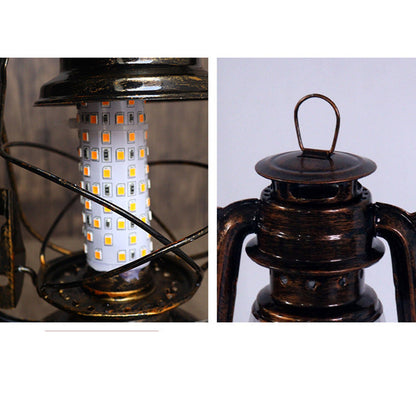 Classic Rustic Round Metal LED Table Lamp