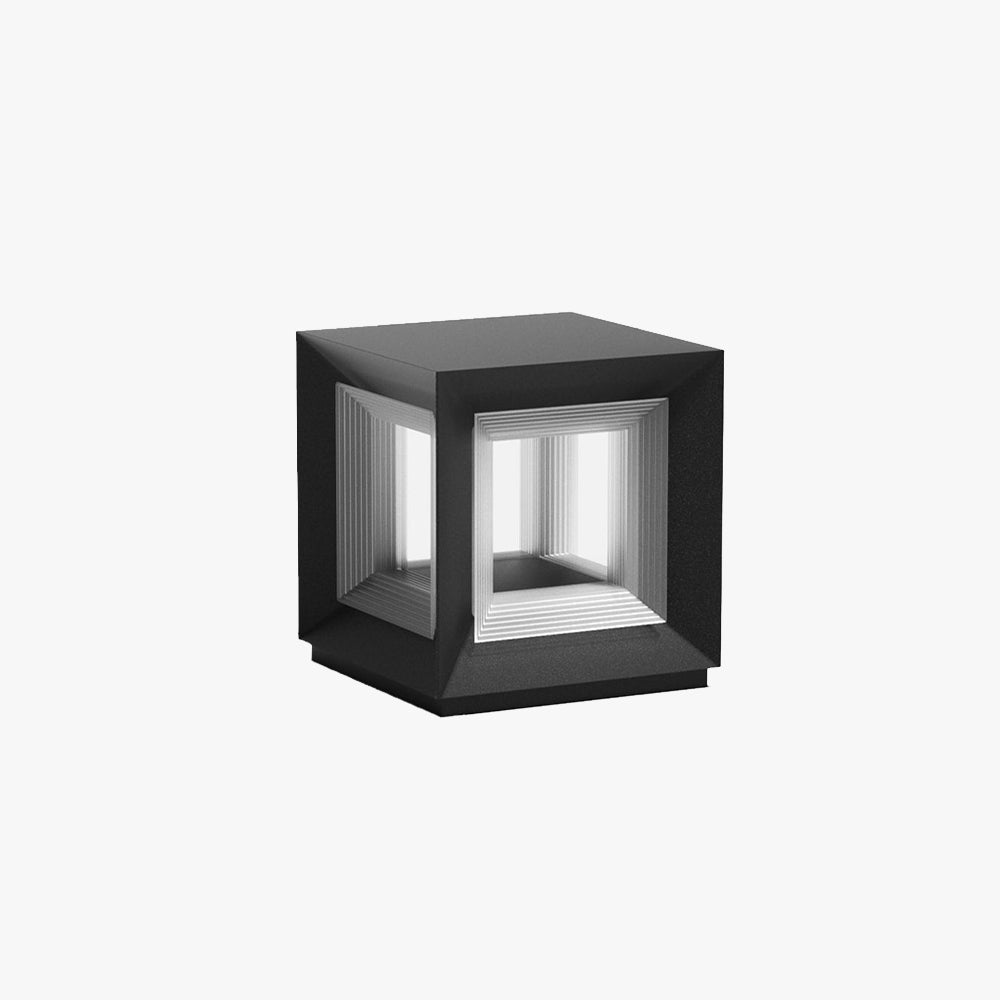 Stylish Solar Powered Metal LED Garden Light Cube - Luxicro