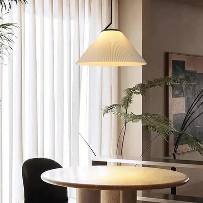 Creamy Fabric Shade Pendant Light