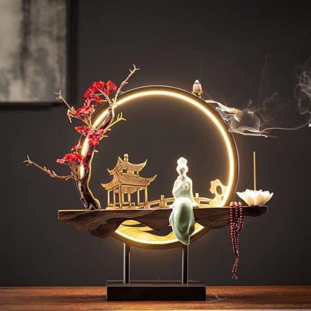 Decorative Stone Waterfall Incense Burner