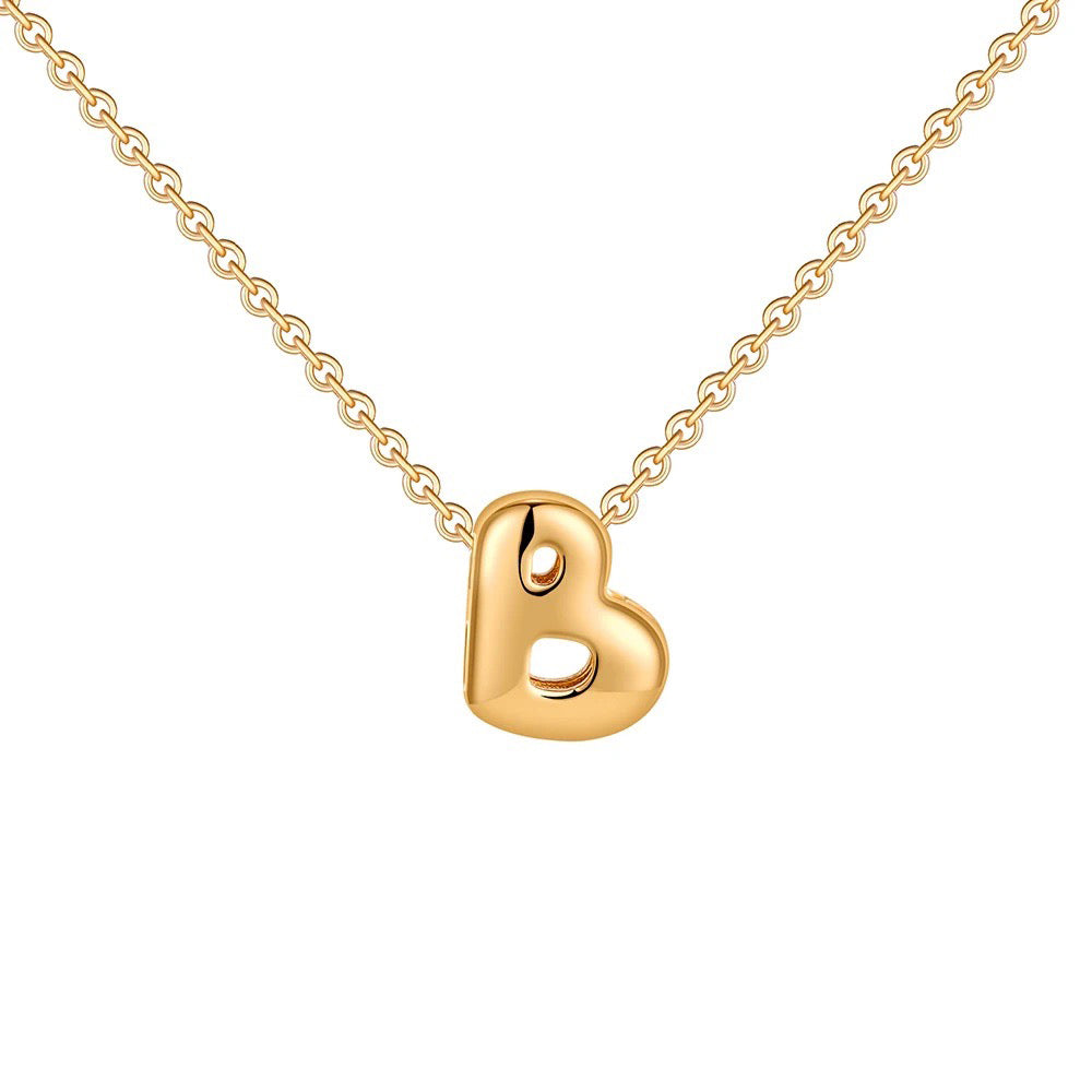 Dainty Engraved Letter Pendant Necklace