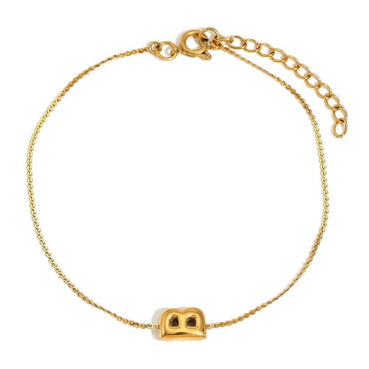 Dainty Personalized Letter Charm Bangle
