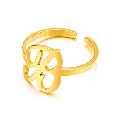 Custom Engraved Initial Silver Ring