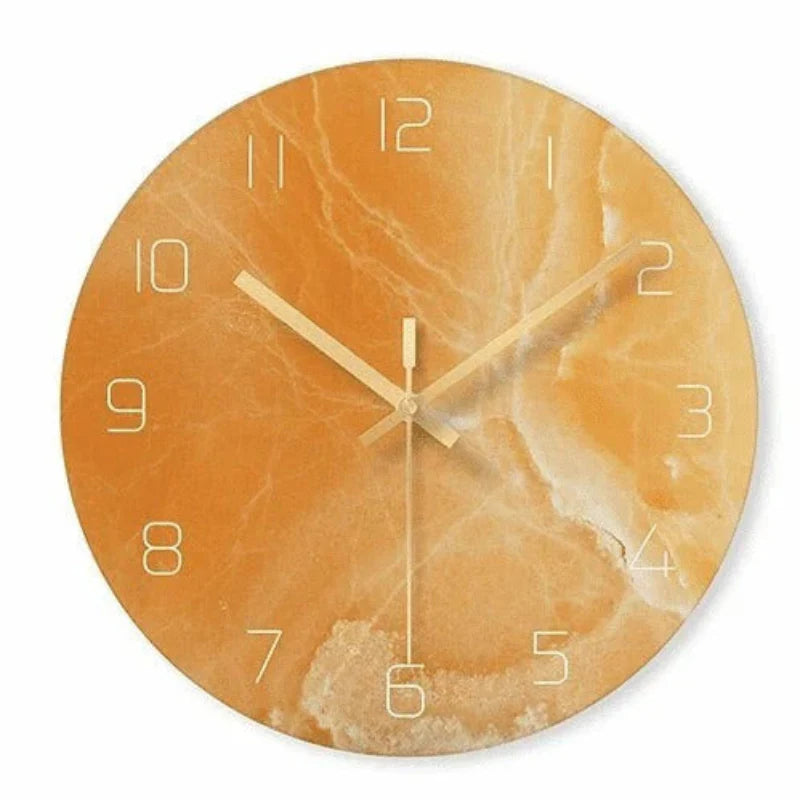 Luxury Marble Wall Clock with Golden Accents