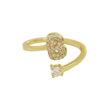 Elegant Glitter Initial Diamond Ring