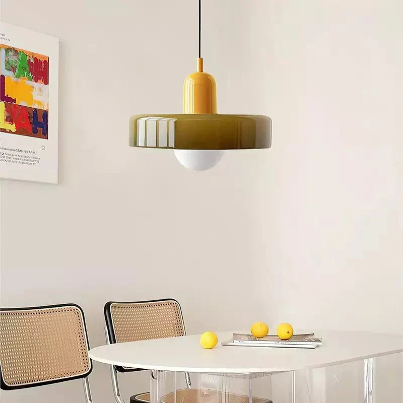 Vibrant Colored Glass Hang Ceiling Light Fixture
