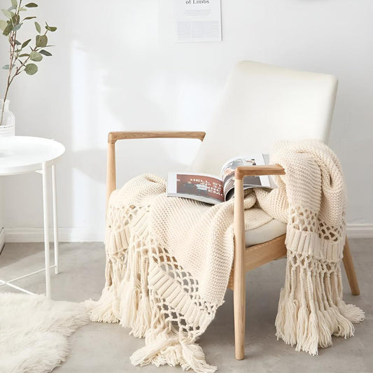 Bohemian Chic Knit Throw Blanket - Luxicro