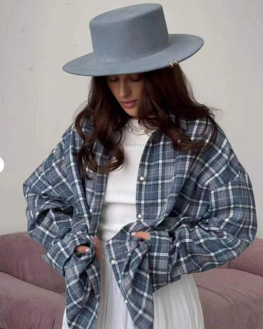 Cozy Women's Loose Fit Cotton Flannel Shirt - Luxicro