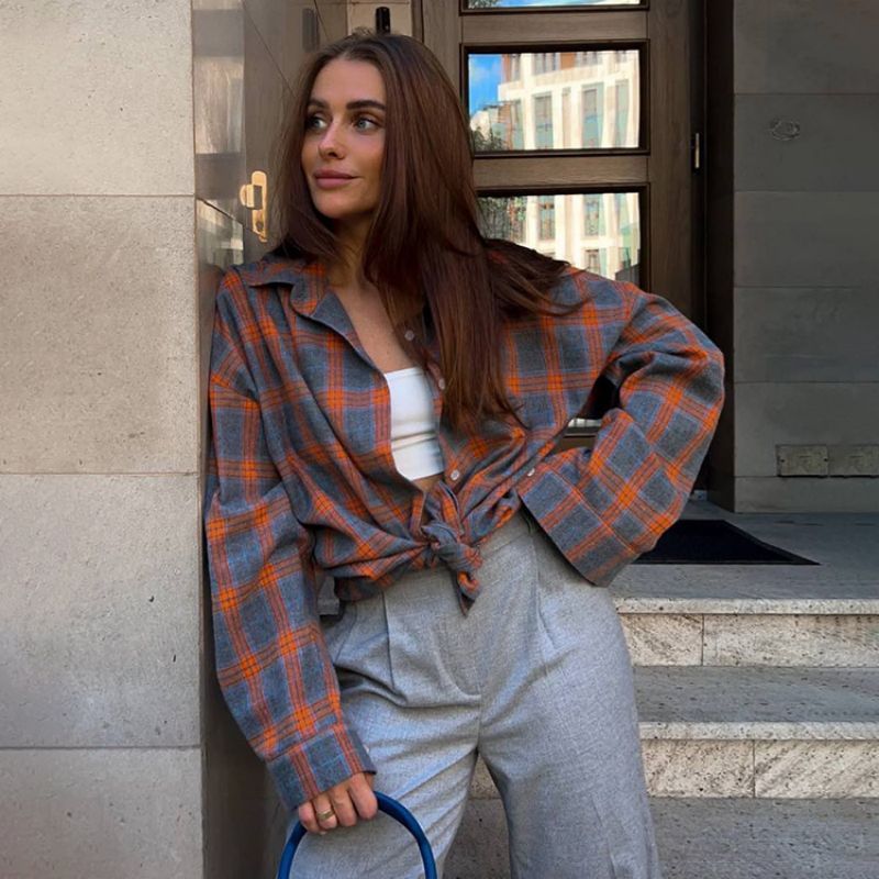 Cozy Women's Loose Fit Cotton Flannel Shirt