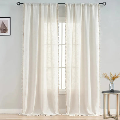 Earthtone Textured Bamboo Window Drapes - Luxicro