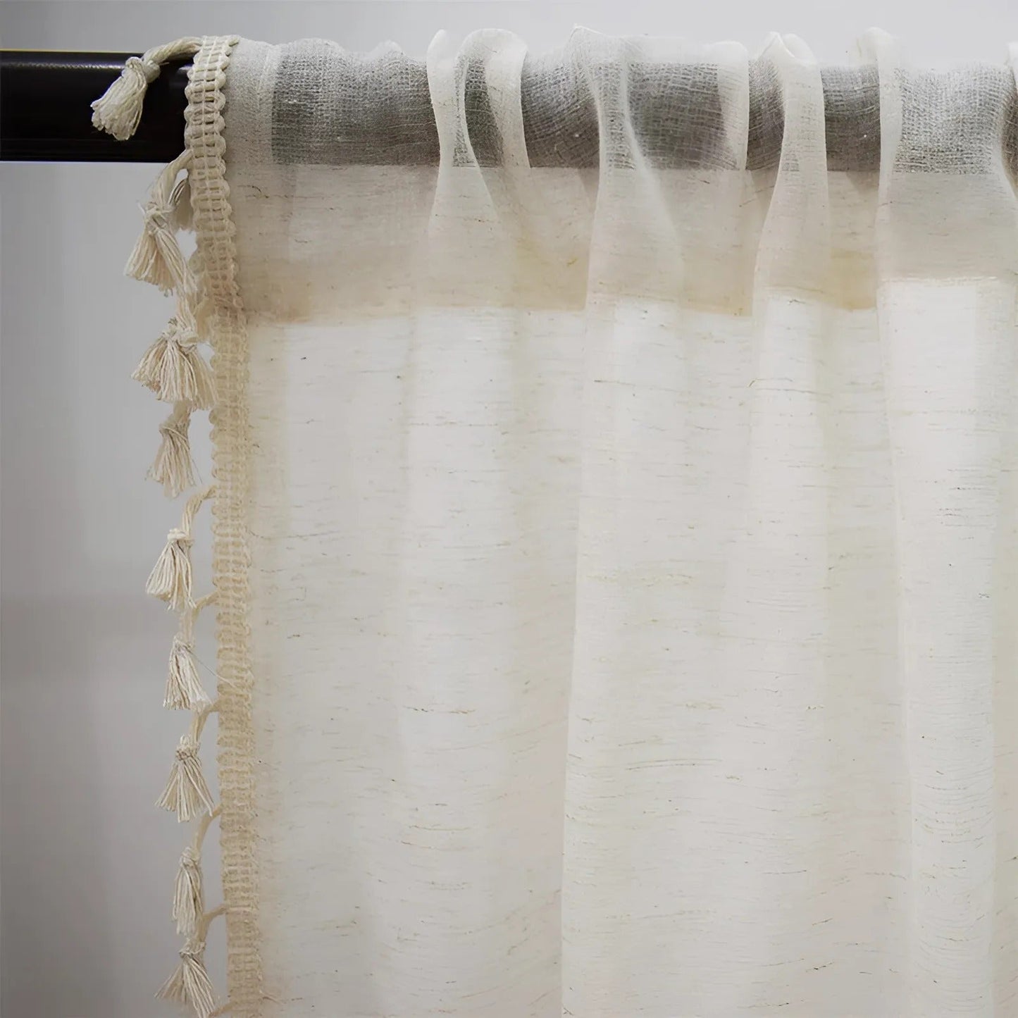 Earthtone Textured Bamboo Window Drapes