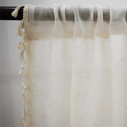Earthtone Textured Bamboo Window Drapes