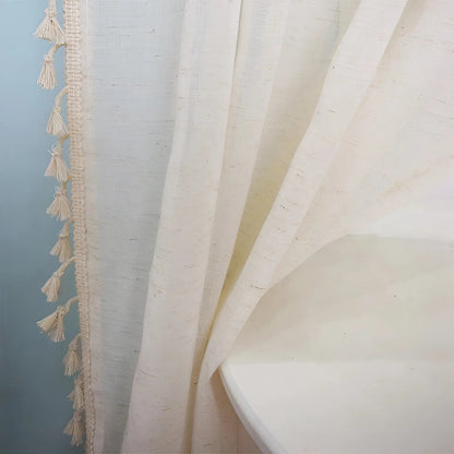 Earthtone Textured Bamboo Window Drapes