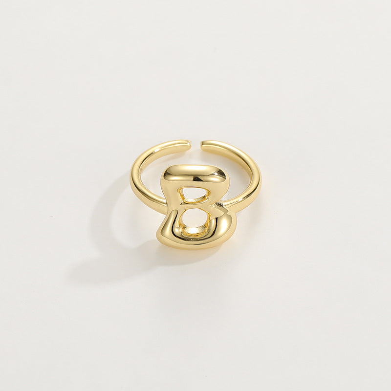 Stylish Monogram Letter Ring