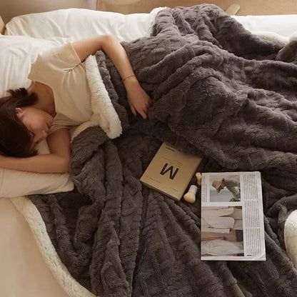 Soft Cozy Blanket with Thick Fleece Lining