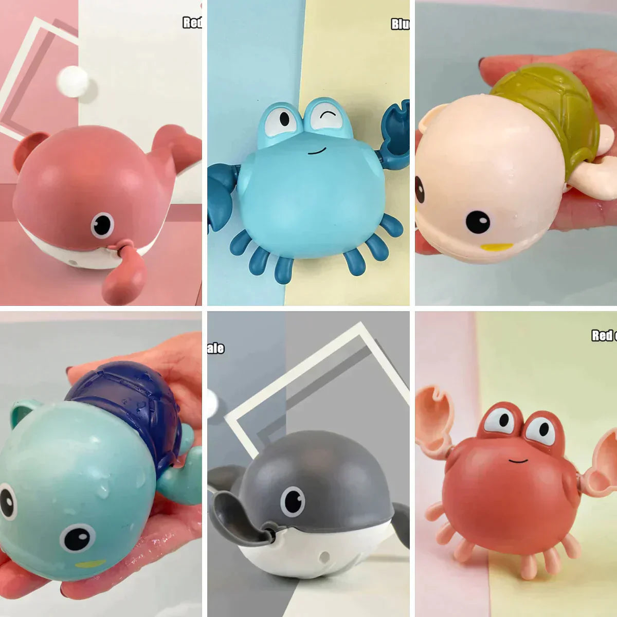 Colorful Playful Wind Up Bathtime Turtles