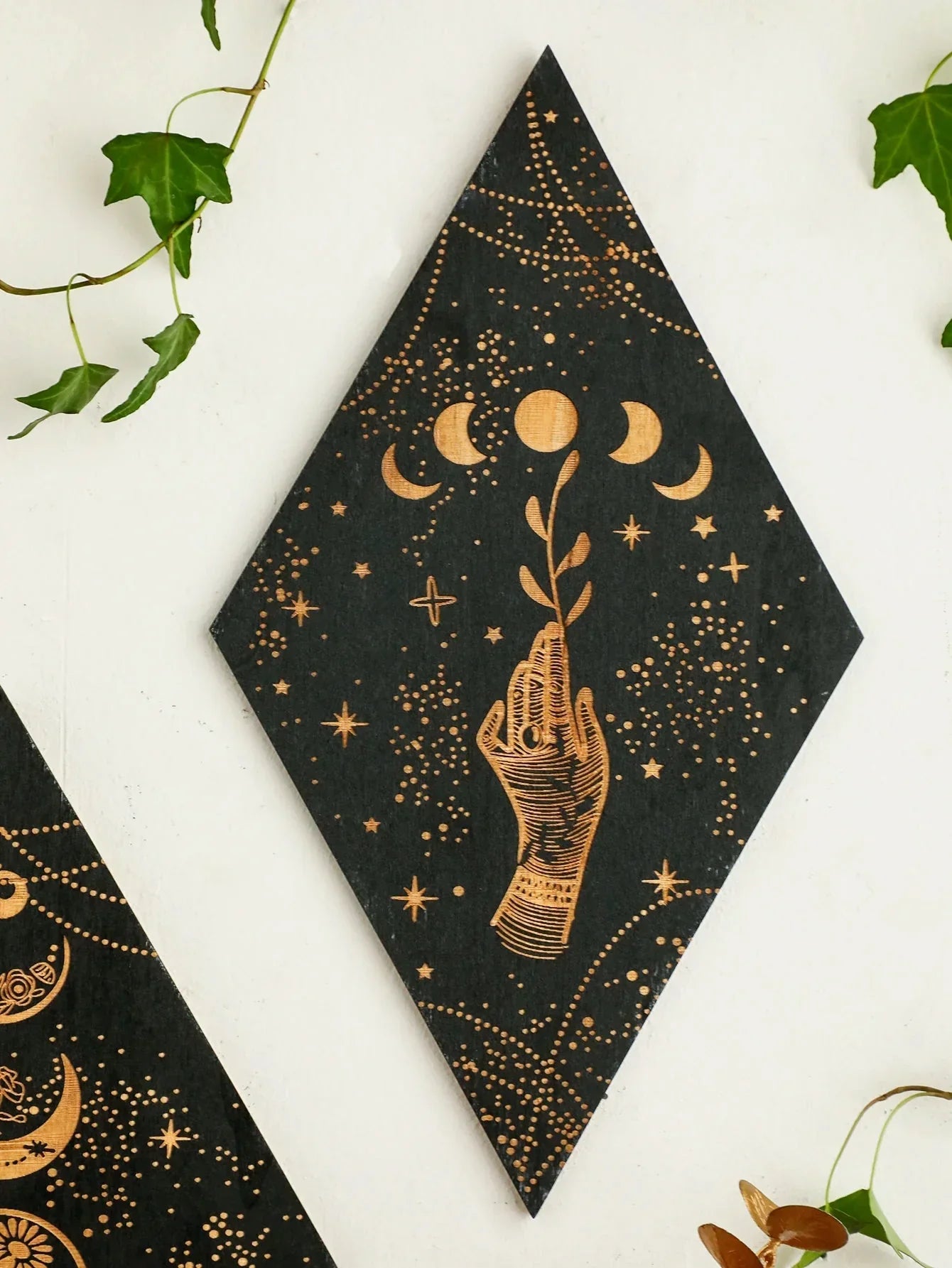 Bohemian Wooden Wall Art Moon Phase Decor
