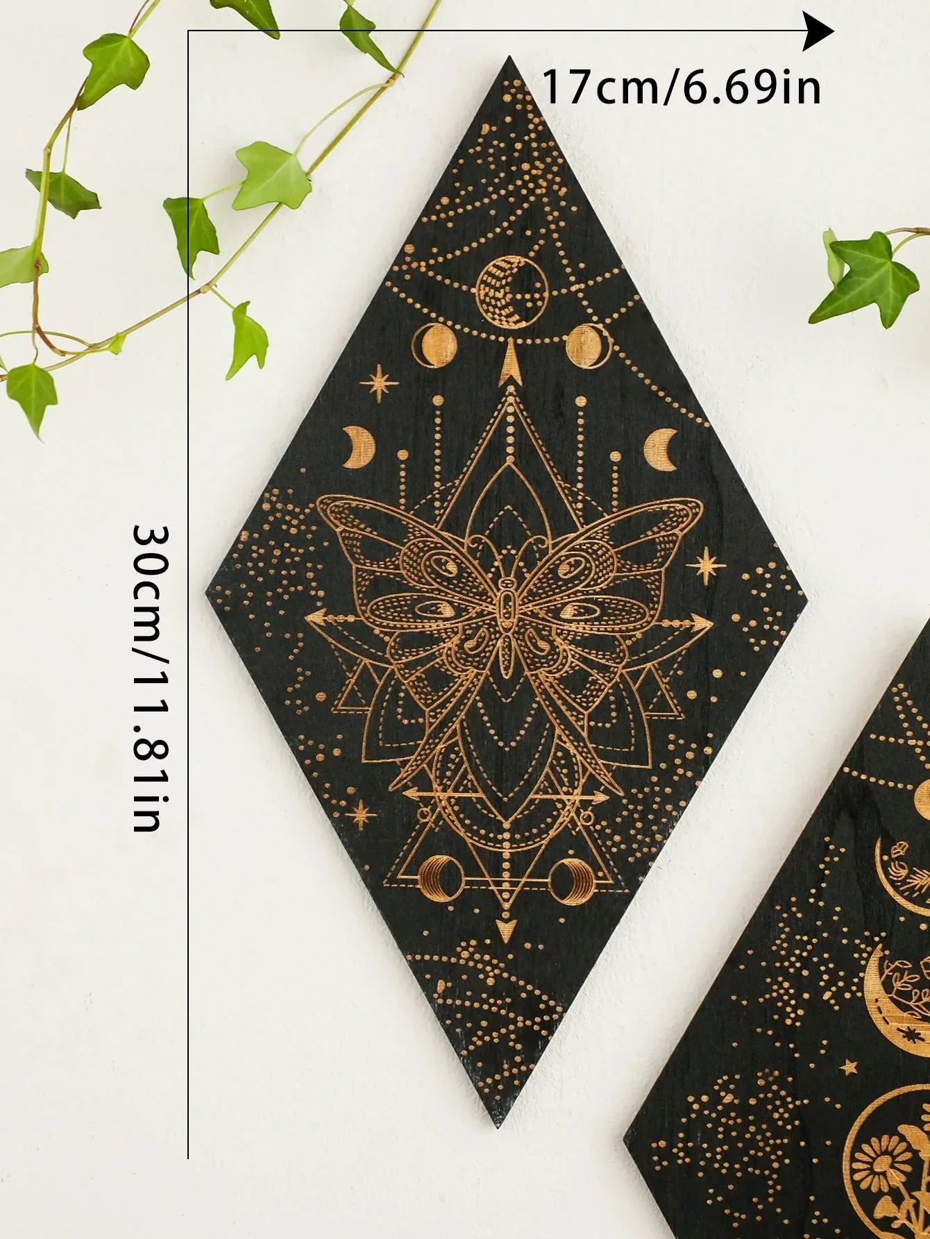 Bohemian Wooden Wall Art Moon Phase Decor
