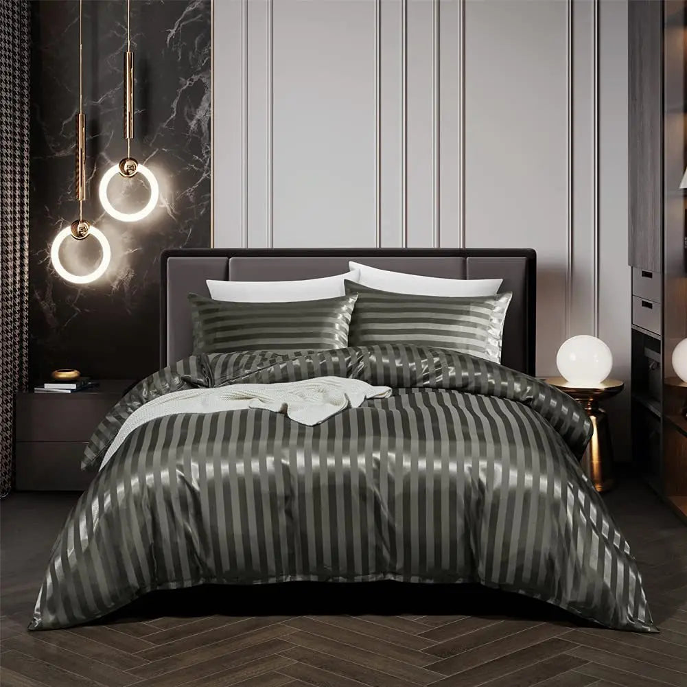 Luxurious Dark Silk Bedding Duvet Cover Set - Luxicro