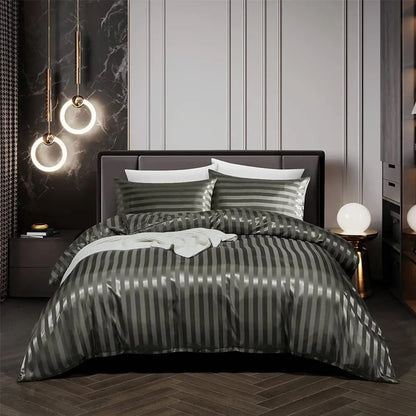 Luxurious Dark Silk Bedding Duvet Cover Set - Luxicro
