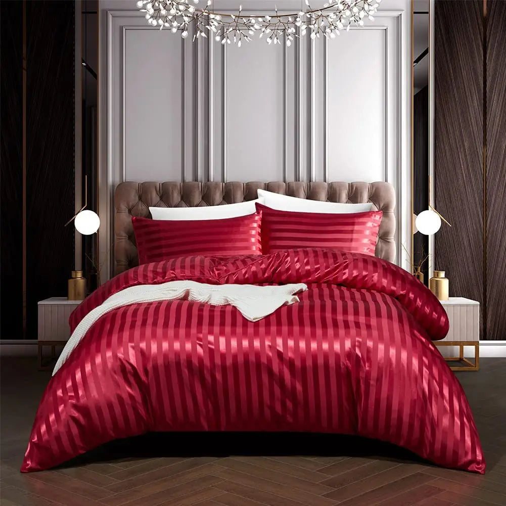 Luxurious Dark Silk Bedding Duvet Cover Set