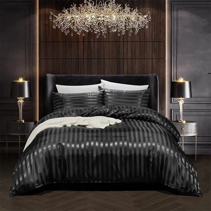 Luxury Black Satin Bedding Set