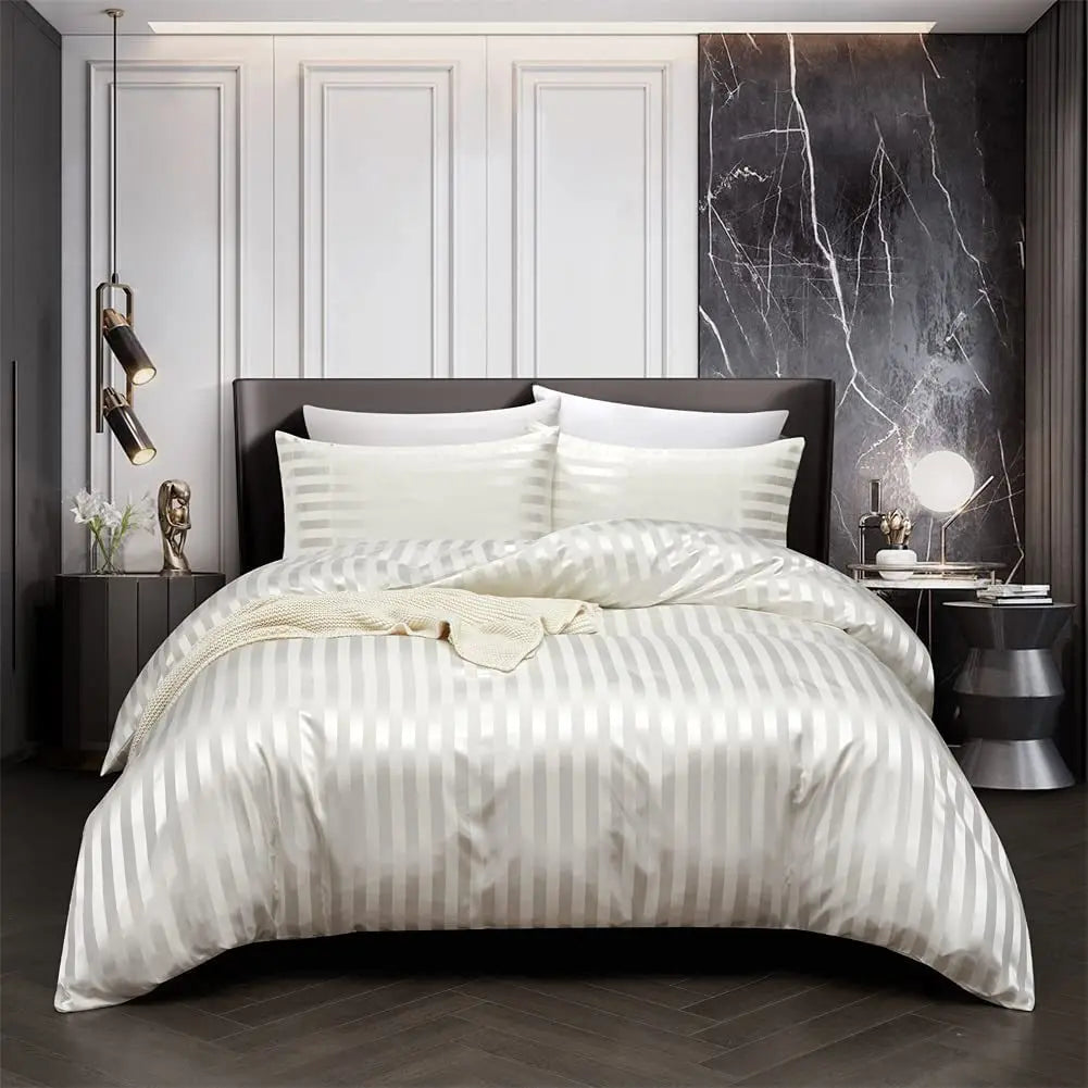 Luxury Black Satin Bedding Set