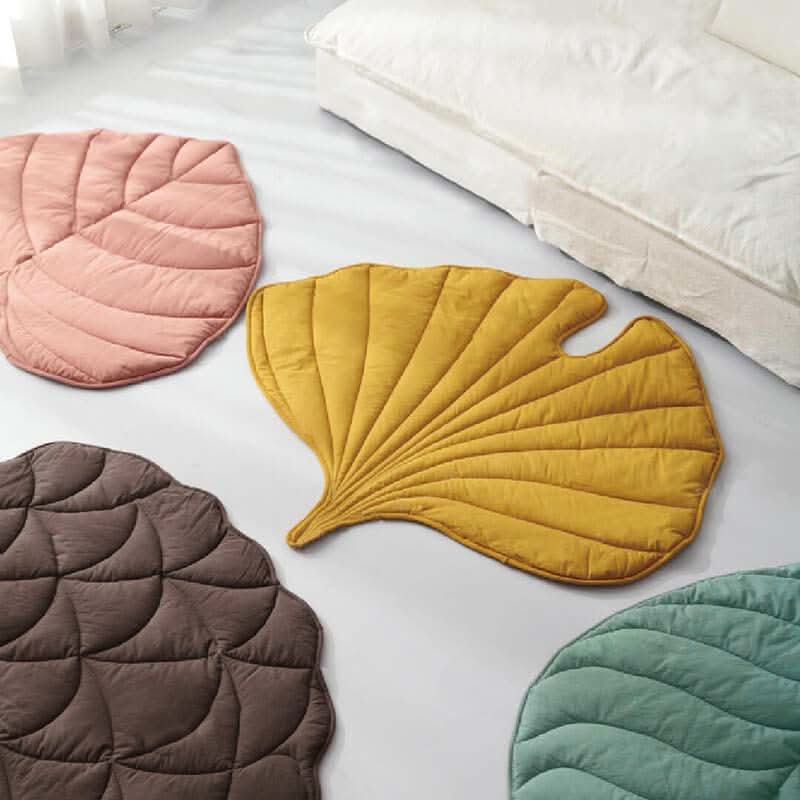Plush Pet Throw Blanket Green Leaf Pattern