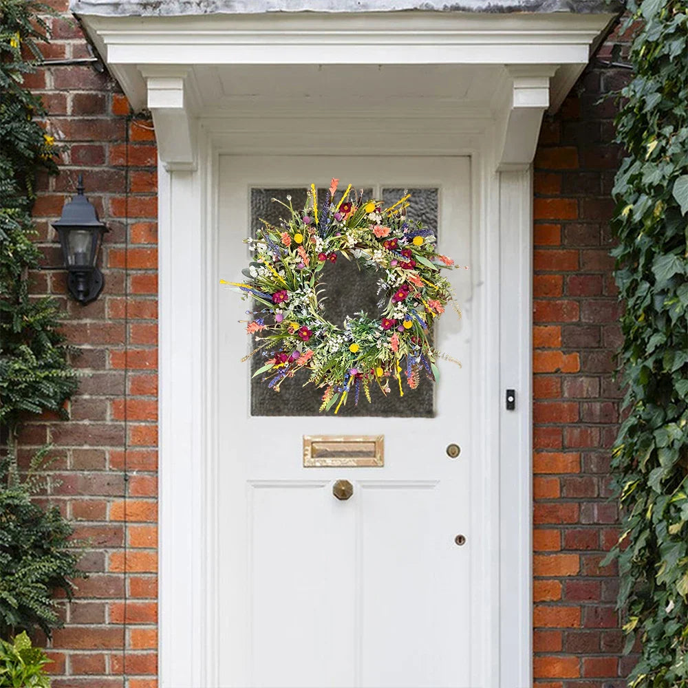 Colorful Fake Flower Spring Wreath Home Decor - Luxicro