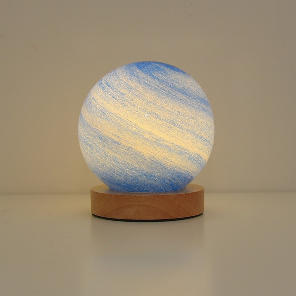 Cosy Glass Bedside Lamp – Moon and Star Nightlight - Luxicro