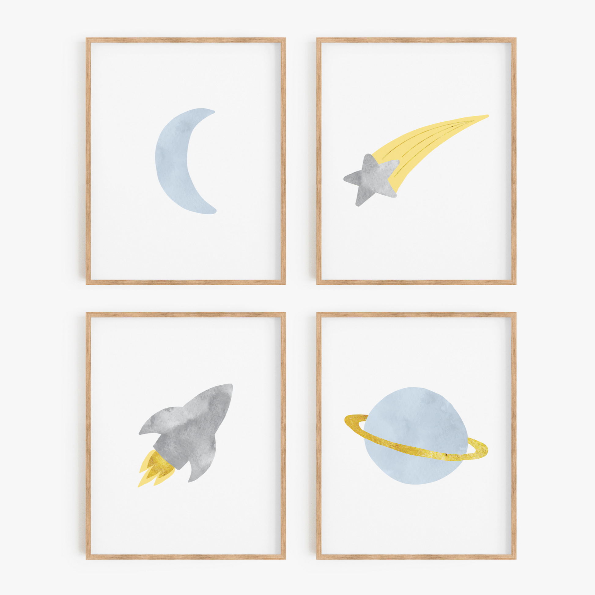 Colorful Galaxy Wall Art Set of 4 Prints - Luxicro