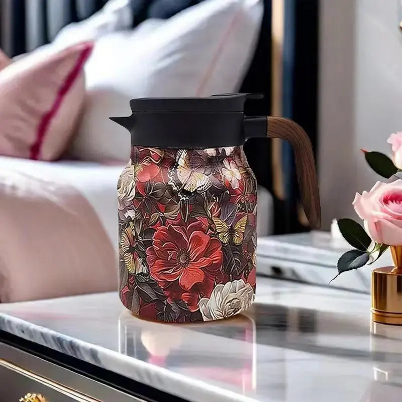 Classic Floral Teapot with Infuser 1000ml Stainless Steel