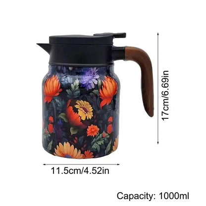 Classic Floral Teapot with Infuser 1000ml Stainless Steel