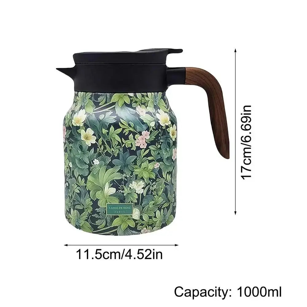 Classic Floral Teapot with Infuser 1000ml Stainless Steel