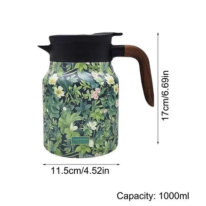 Classic Floral Teapot with Infuser 1000ml Stainless Steel
