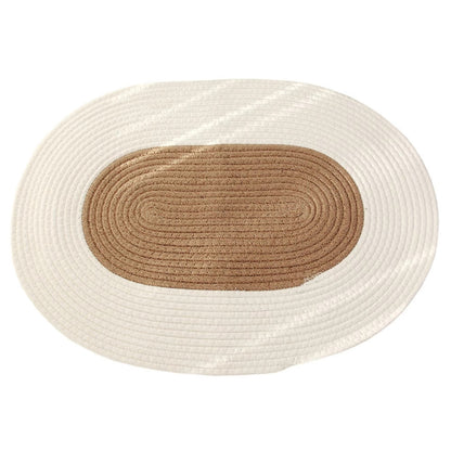 Natural Fiber Woven Oval Mat